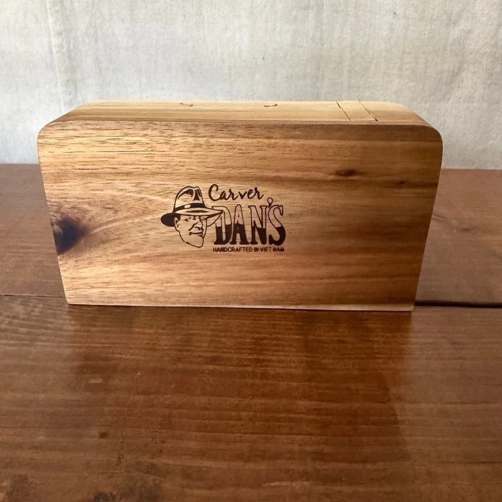 RARE Carver Dan's Hand Carved Harley Davidson Motorcycle Puzzle Trinket Box